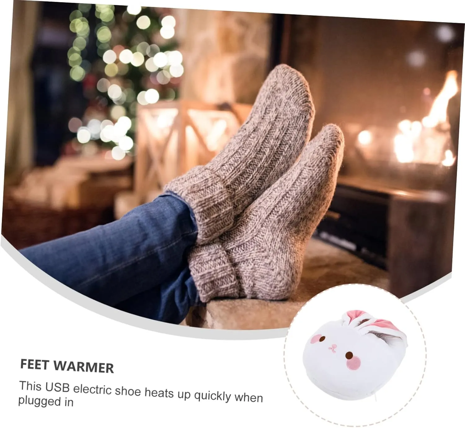 Amosfun Warm Releasing Rechargeable Heated Shoes Foot Warmer for Home Office Bedroom Study