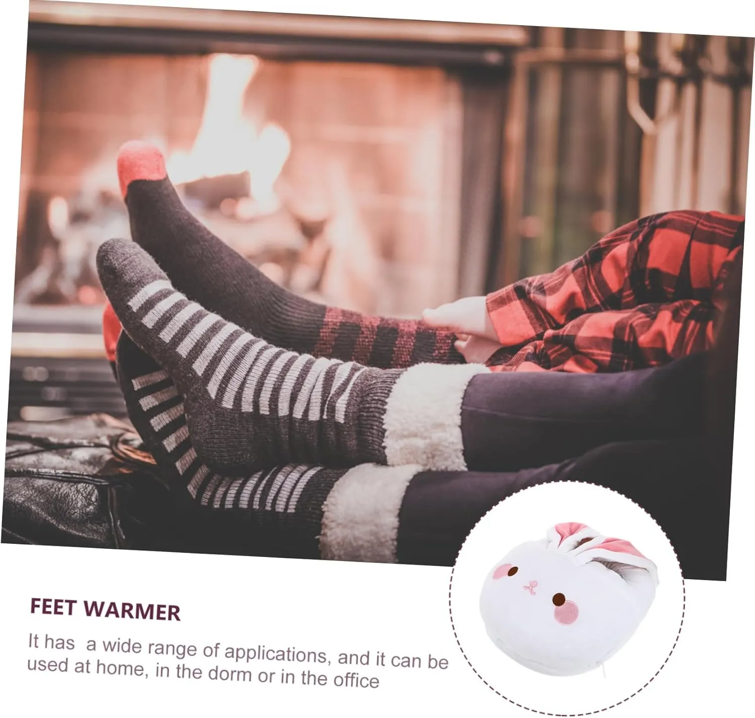 Amosfun Warm Releasing Rechargeable Heated Shoes Foot Warmer for Home Office Bedroom Study