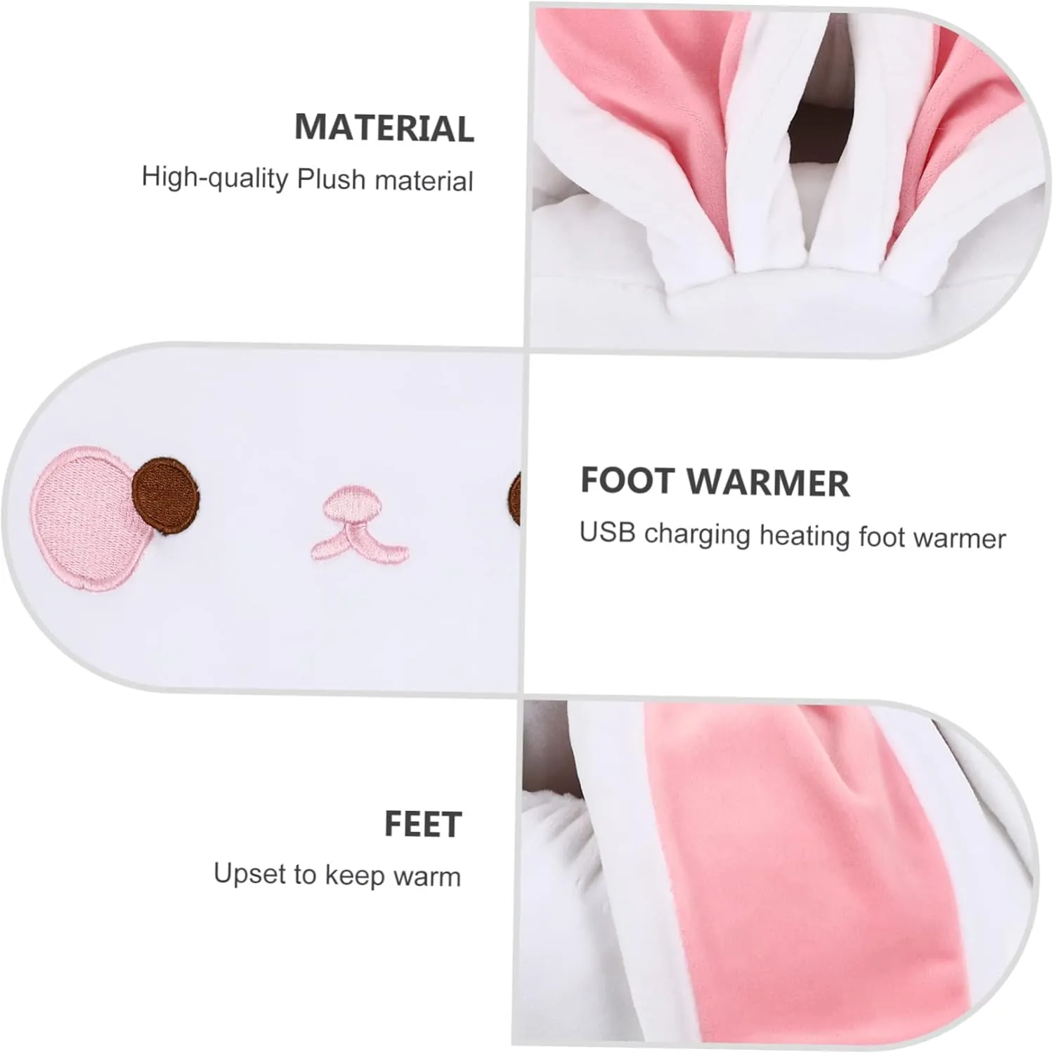 Amosfun Warm Releasing Rechargeable Heated Shoes Foot Warmer for Home Office Bedroom Study