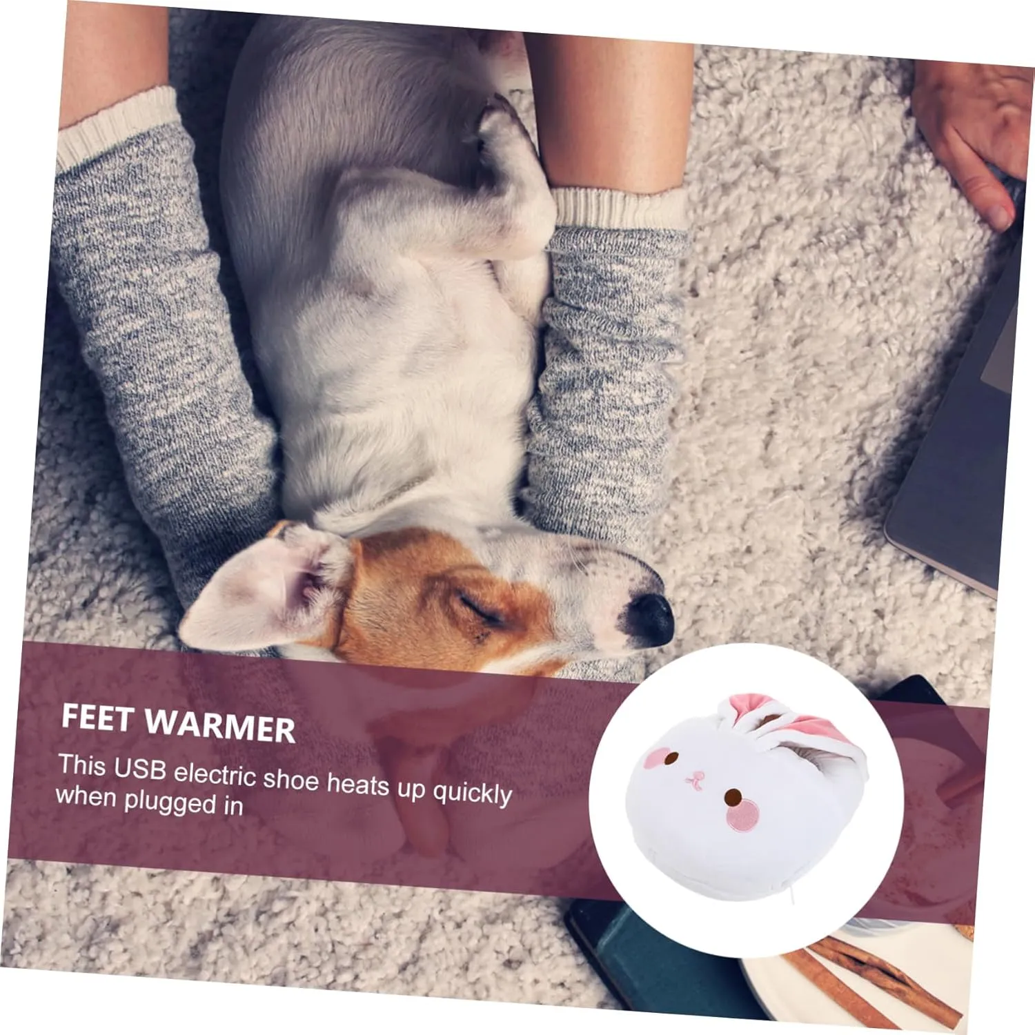 Amosfun Warm Releasing Rechargeable Heated Shoes Foot Warmer for Home Office Bedroom Study