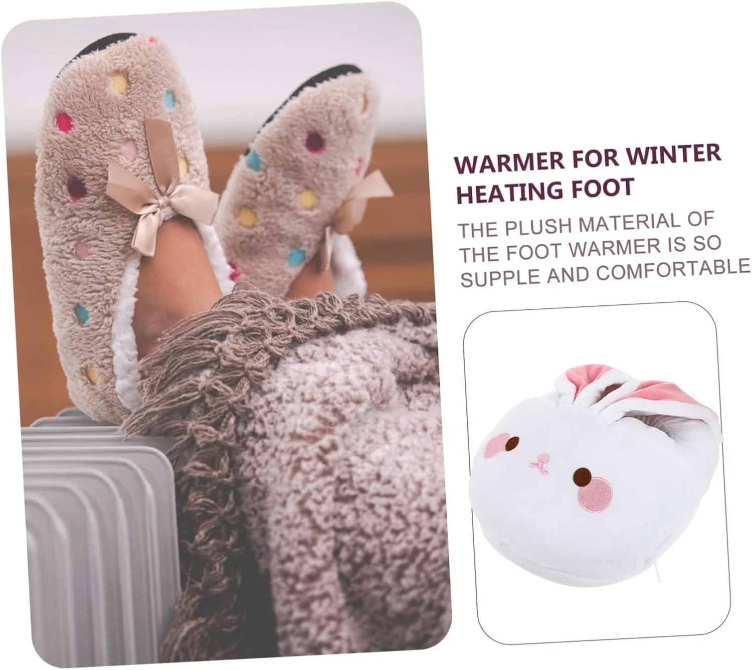 Amosfun Warm Releasing Rechargeable Heated Shoes Foot Warmer for Home Office Bedroom Study
