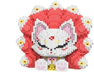 Animal Crimson Nine Tailed Fox Micro Building Blocks Set（7100PCS 25cm High Series） Gift for Adults and Kids