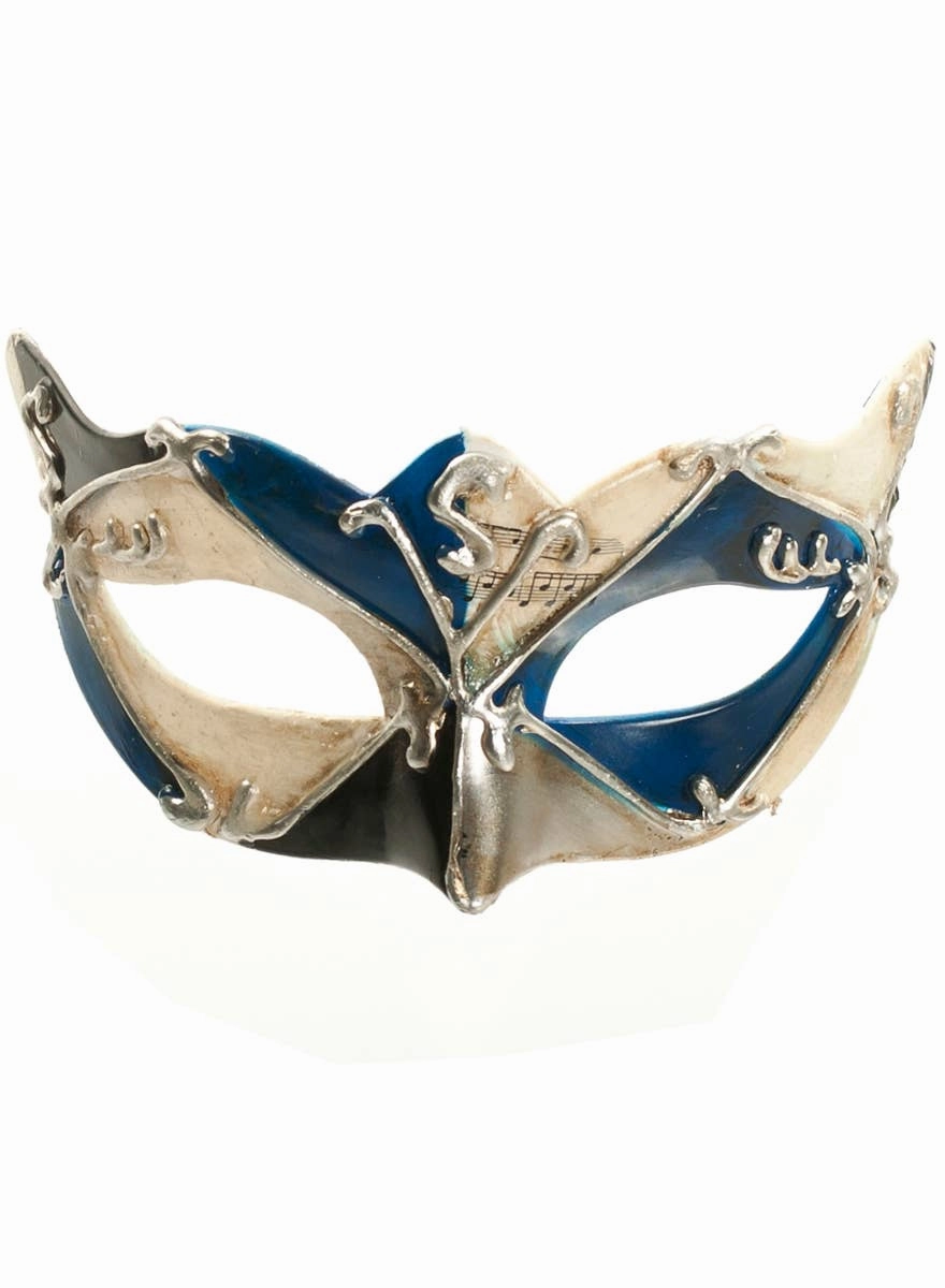 Antiqued Blue Music Venetian Masquerade Mask
