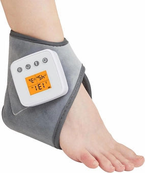 AOBOCO Cordless Ankle Massager with Heat - 3000mAh Ankle Heating Pad for Achilles Tendonitis and Plantar Fasciitis, Rechargeable Heated Foot Brace Wrap, 3 Vibration Mode, Auto Shut Off