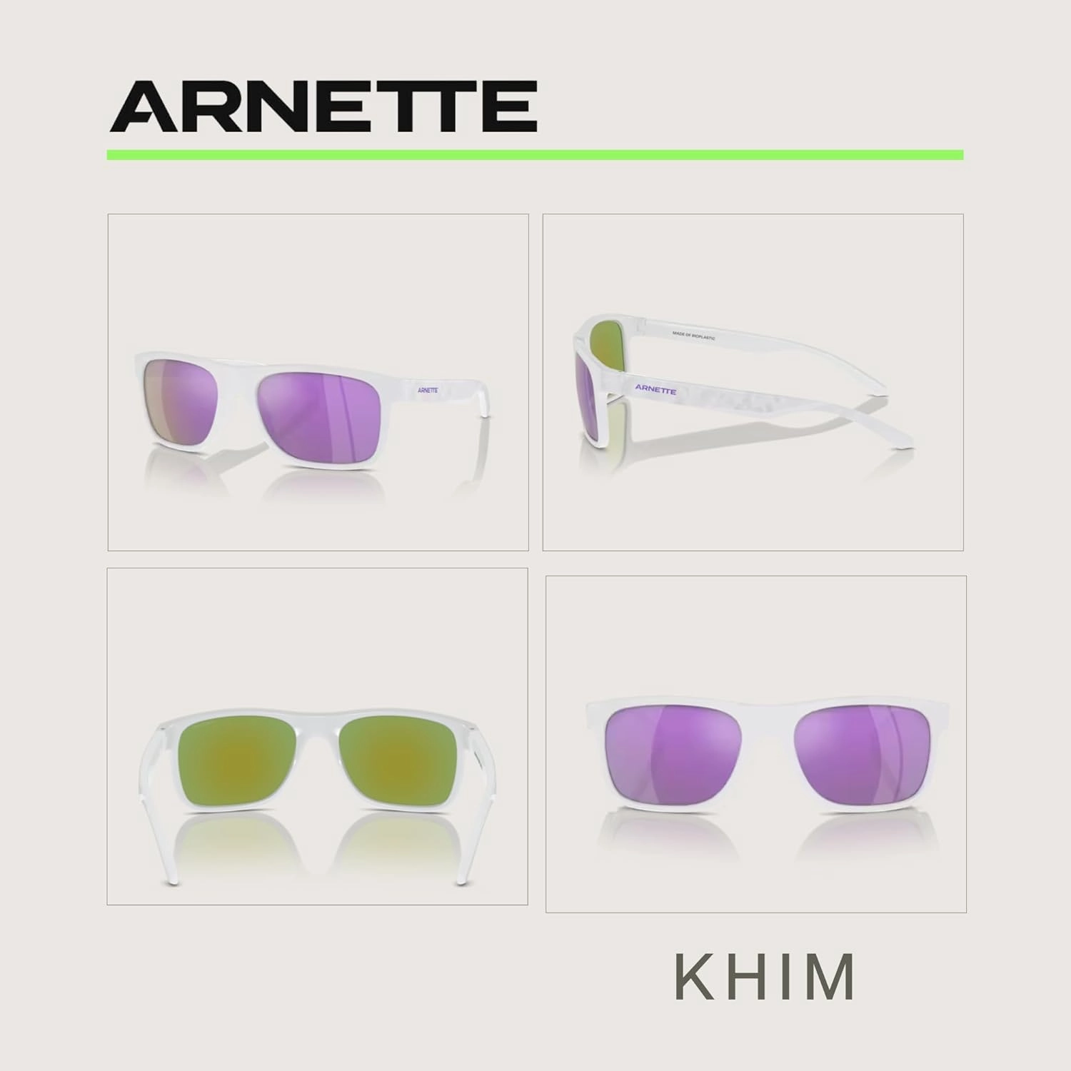 ARNETTE Khim AN4341 Square Sunglasses for Men   BUNDLE WIth Designer iWear Complimentary Eyewear Kit