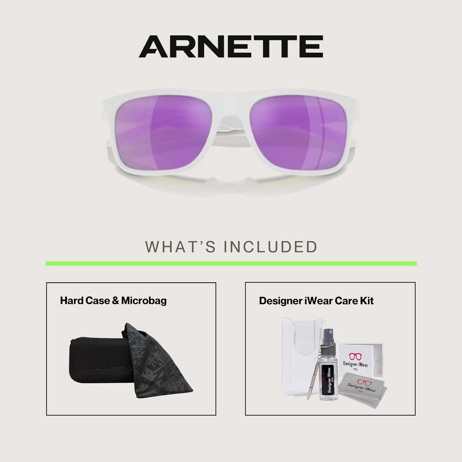 ARNETTE Khim AN4341 Square Sunglasses for Men   BUNDLE WIth Designer iWear Complimentary Eyewear Kit