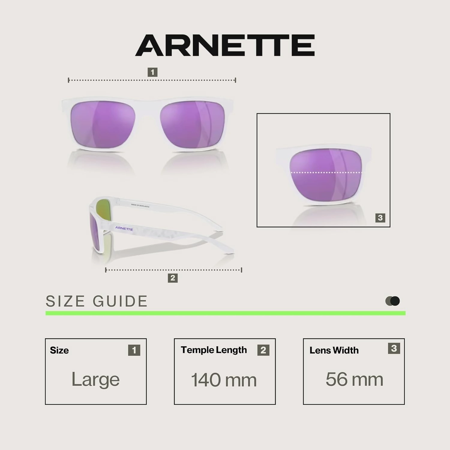 ARNETTE Khim AN4341 Square Sunglasses for Men   BUNDLE WIth Designer iWear Complimentary Eyewear Kit