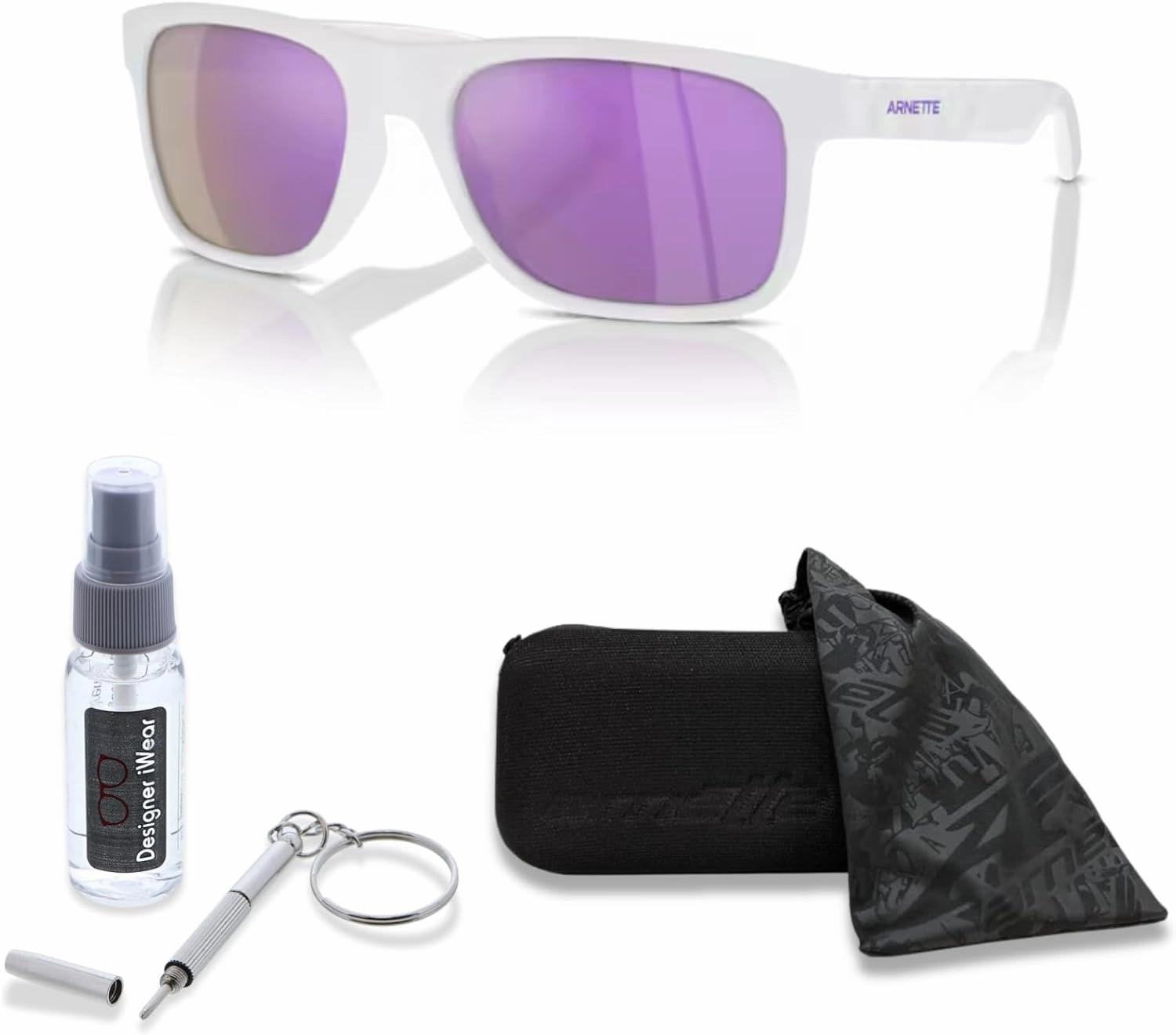 ARNETTE Khim AN4341 Square Sunglasses for Men   BUNDLE WIth Designer iWear Complimentary Eyewear Kit