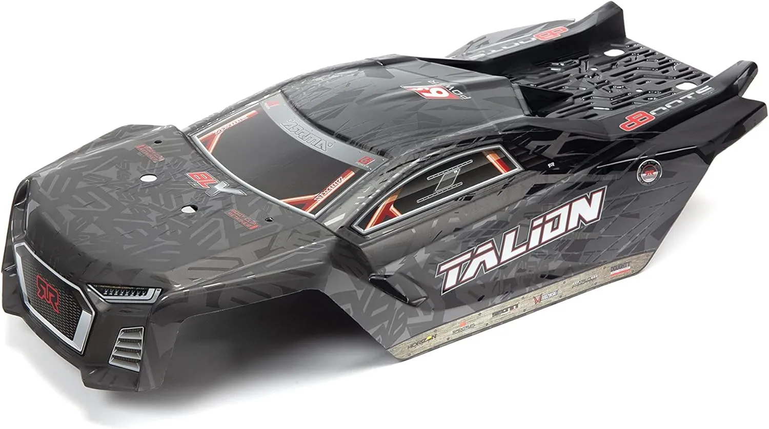 ARRMA 1/8 Painted Decaled Trimmed Body, Black : Talion 6S BLX, ARA406161