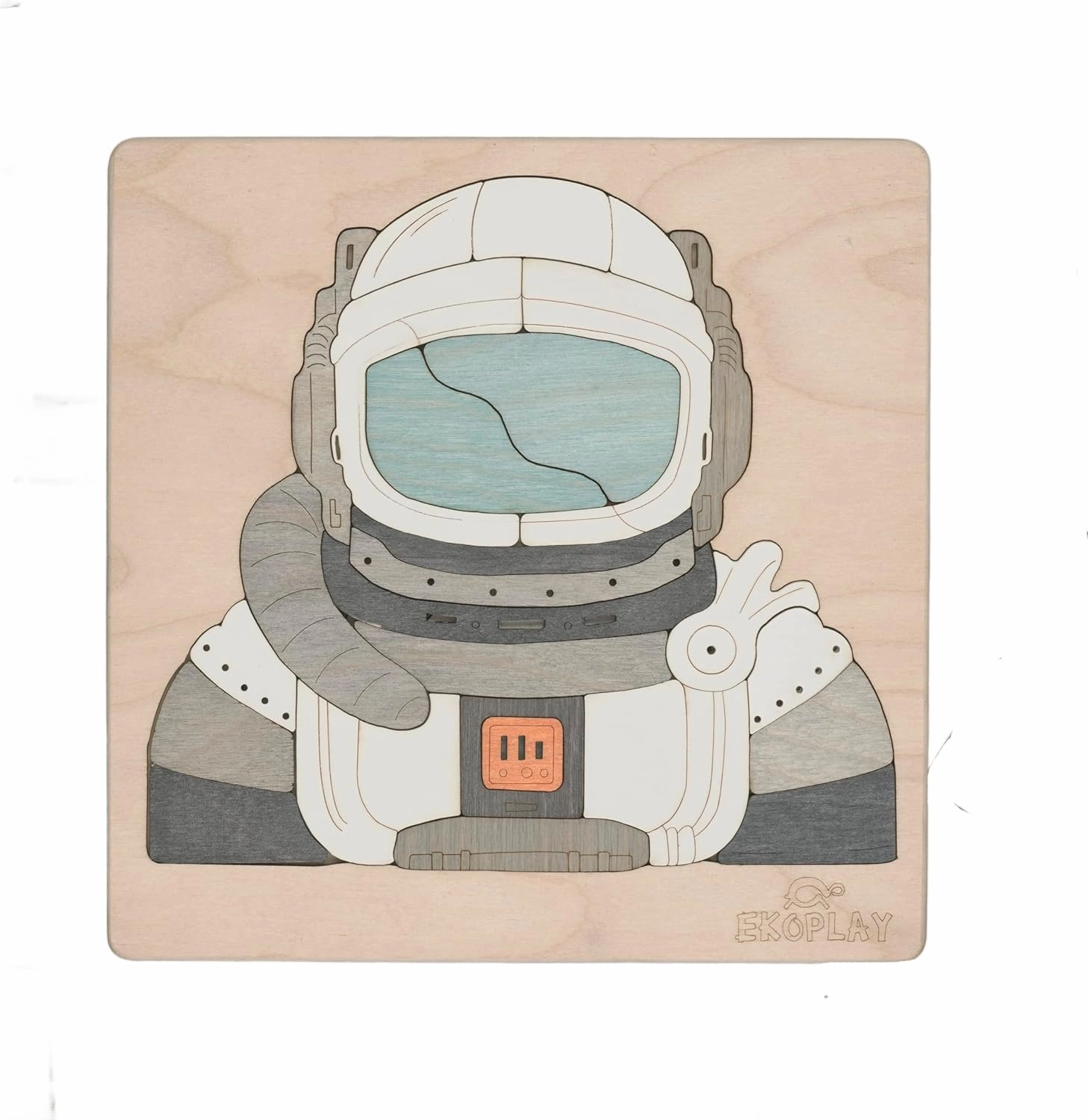Astronaut and A Rocket | Man ON The Moon Puzzle for Kids | Multilayered 39 Piece Wooden Jigsaw Puzzle | Learning Educational Toys Gifts for Boys Girls 3 Years and Above.