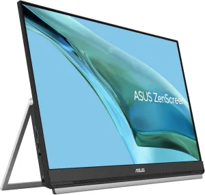 ASUS ZenScreen 24” 1080P Portable USB Monitor (MB249C) - FHD, IPS, Type-C, Speaker, Multi-stand Design, Kickstand, C-clamp Arm, Partition Hook, Carrying Handle, Work From Home Monitor, 3-Year Warranty