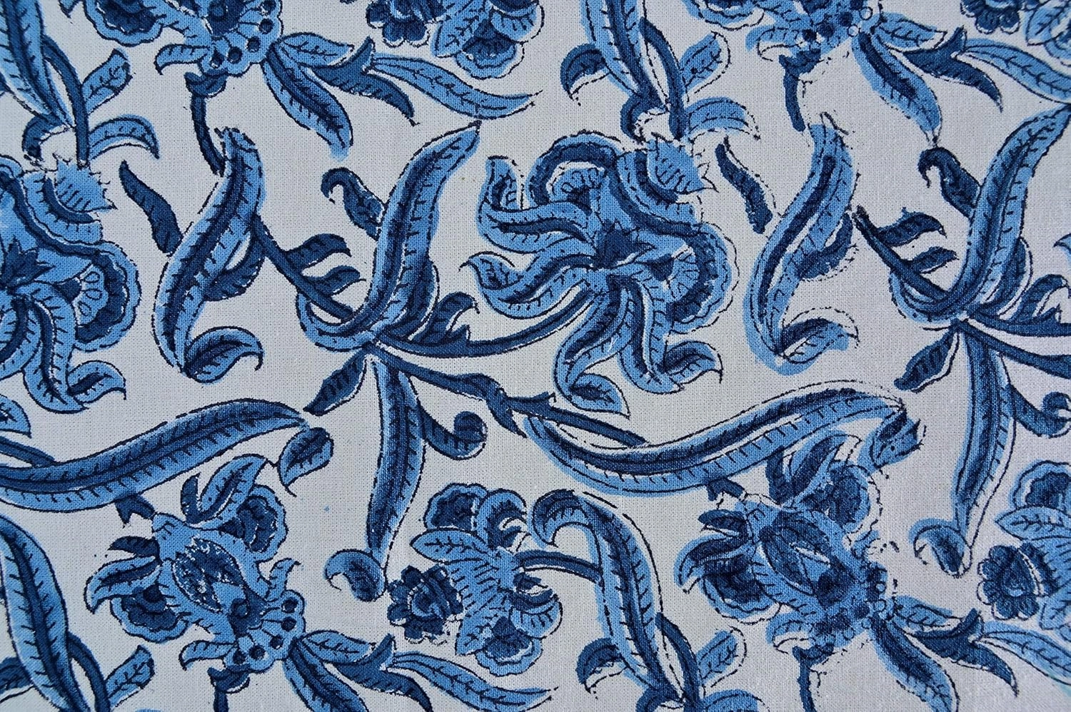 ATOSII Midnight Bloom Blue 100% Cotton Cloth Napkins, Hand Block Floral Print Designer Table Linen, Perfect for Dinners, Weddings, Cocktails, Parties I 20 X 20 Inches I Set of 4 I