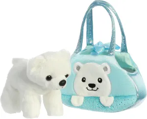 Aurora® Fashionable Fancy Pals™ Peek-A-Boo Polar Bear Stuffed Animal - On-The-go Companions - Stylish Accessories - Multicolor 7 Inches
