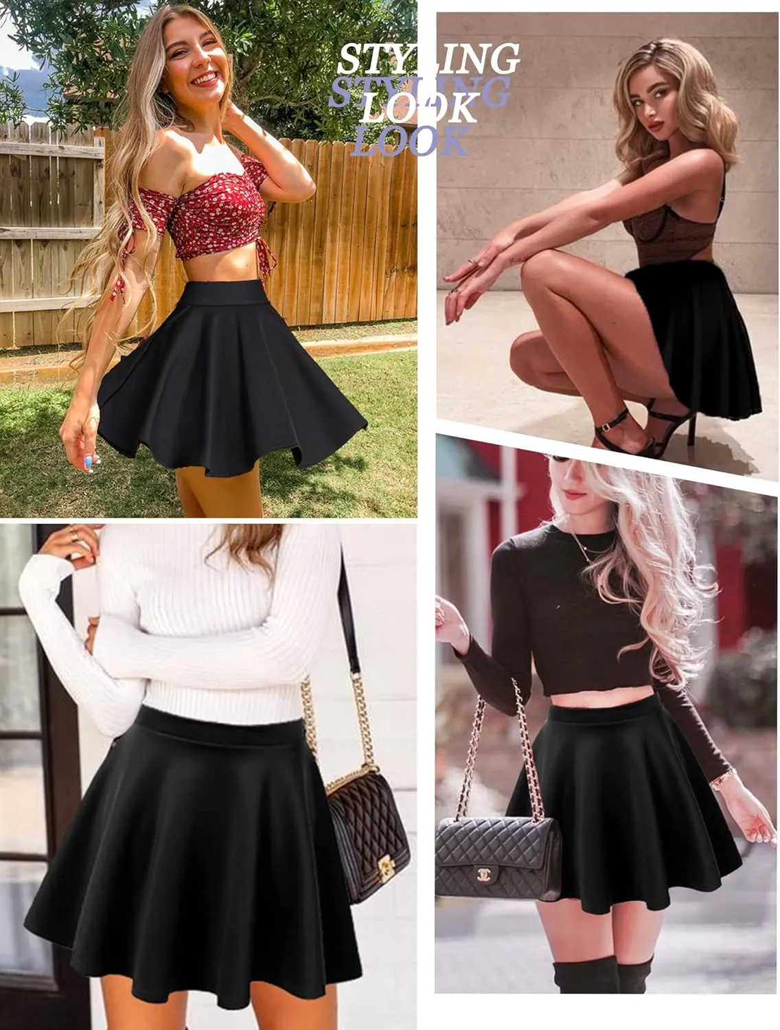 Avidlove Pleated Mini Skirt Plaid Skirts High Waist A Line Skater Skirt for Lingerie Schoolgirl