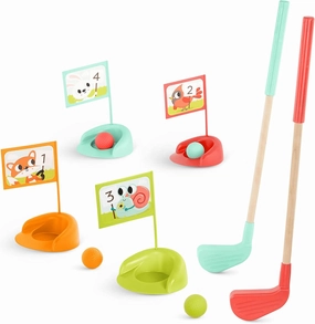 B. toys- Wooden Golf Set- Sports & Outdoors- 15 pc Golf Set for Toddlers with Storage Bag- Pretend Play- 3 Years  