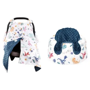 Baby Car Seat Cover and Baby Seat Cover Compatible with Bumbo Seat, Cute Dinosaur