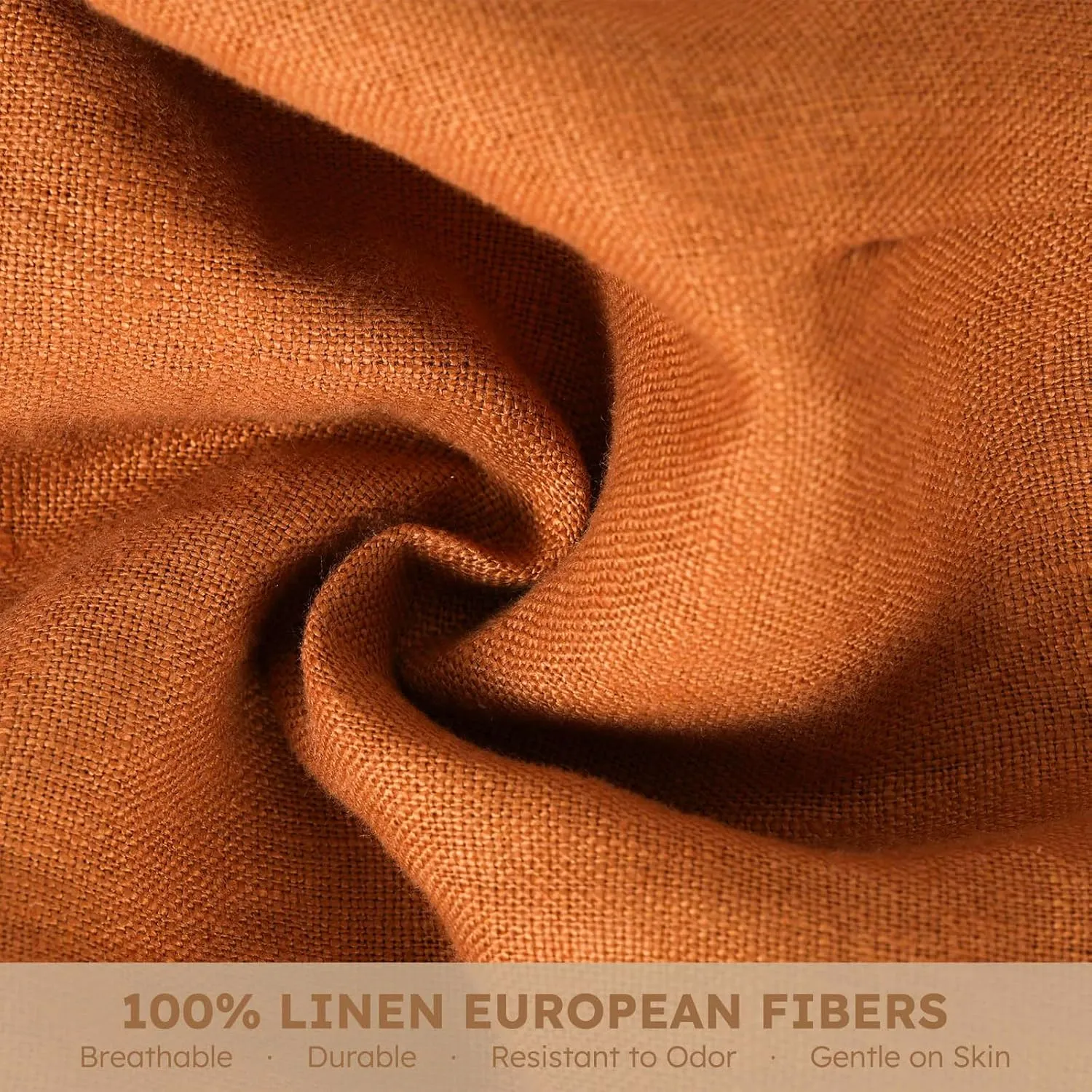 Baby Carrier - Premium Fibers 100% Linen, for Newborn to Toddler, Compact & Adjustable, Ergonomic with Lumbar Support, 7-44 pounds, Brownish Orange