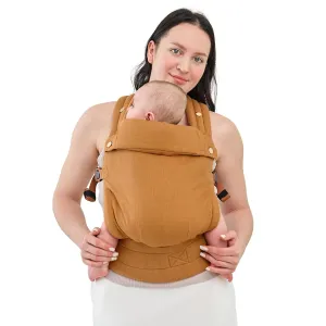 Baby Carrier - Premium Fibers 100% Linen, for Newborn to Toddler, Compact & Adjustable, Ergonomic with Lumbar Support, 7-44 pounds, Brownish Orange
