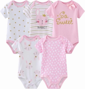 Baby Bodysuit Short Sleeve one-Piece Newborn Baby Clothes for Baby Boy and Girls