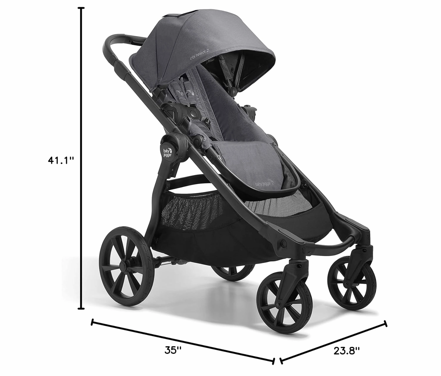 Baby Jogger City Select 2 Single-to-Double Modular Stroller Radiant Slate
