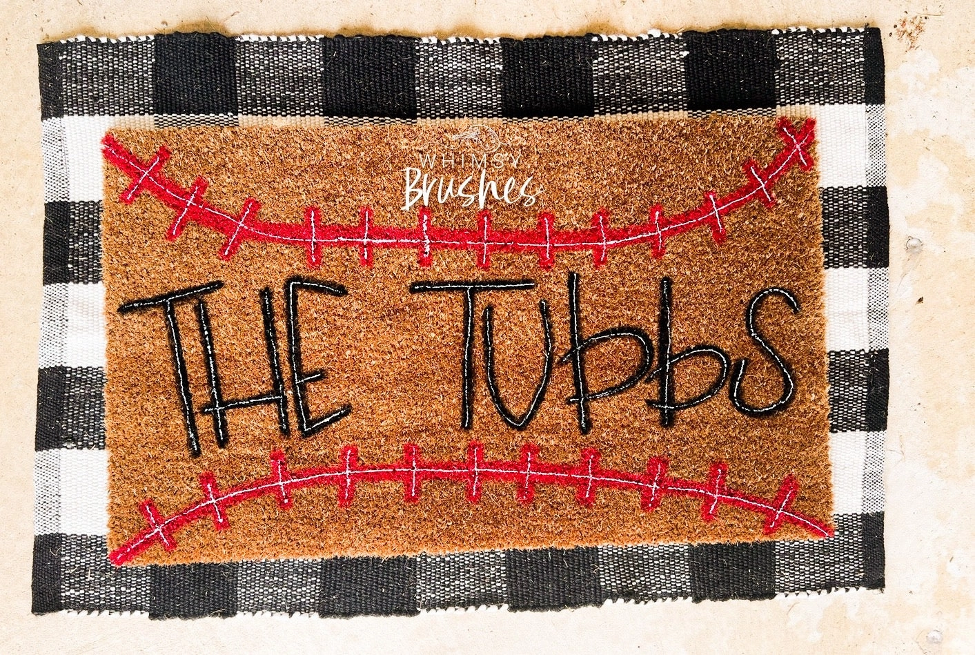 Baseball Last Name Doormat