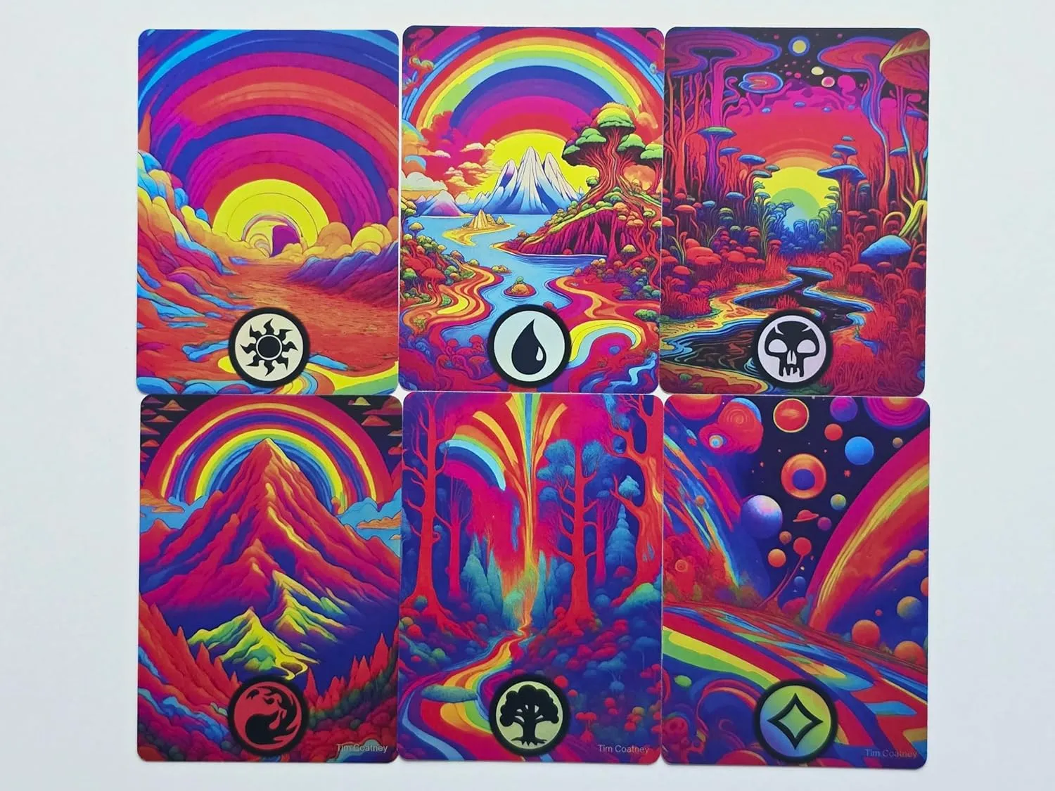 Basic Land Set #01 Colorful Style Foil - Alternative Custom Art