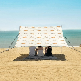 Beach Shade Tent with UPF50  UV Protection,Cute Kittens Pattern Lightweight Camping Sun Shelter for Outdoor,Camping Trips, Fishing, Backyard,Picnics,Easy Set Up and Carry 9x10.5 FT