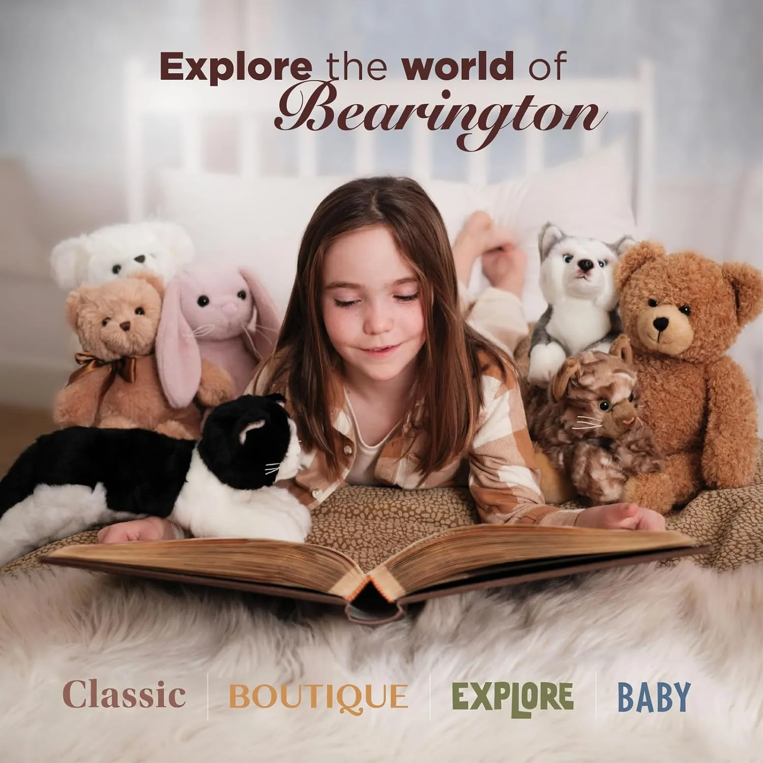 Bearington Collection Baby Lamby Snuggler, 15 Inch White Lamb Plush Stuffed Animal Security Blanket Lovey for Babies, Baptism Gifts for Boys and Girls