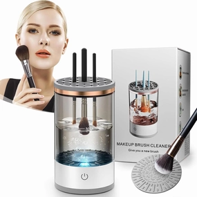 Beauty Swirl Cosmetic Brush Cleaner, The Cozy Luna Brush Cleaner, Automatic Spinning Makeup Brush Cleaner, Electric Makeup Brush Cleaner Machine, for All Size Makeup Brush Free Your Hands