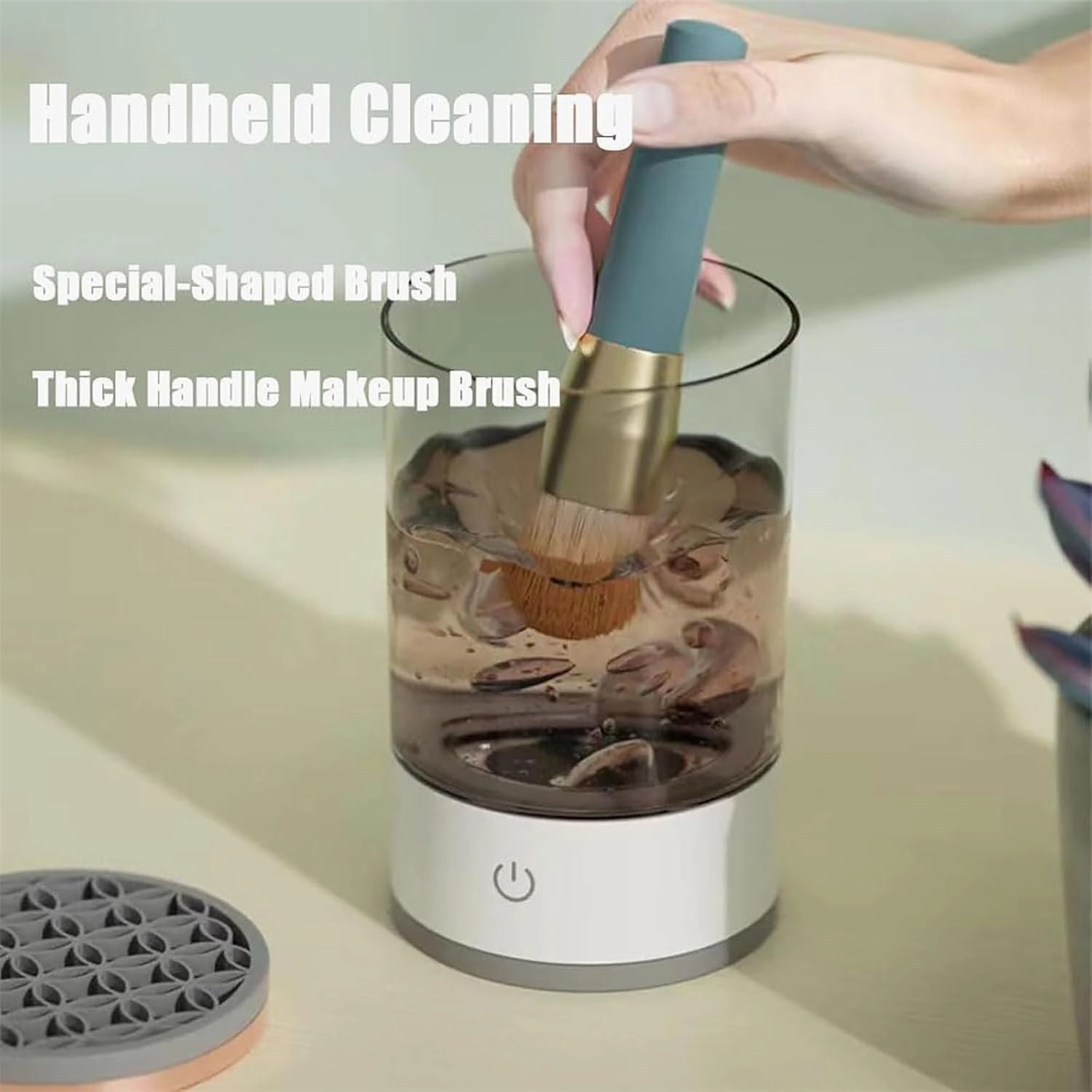 Beautyswirl - Cosmetic Brush Cleaner, The Cozy Luna Brush Cleaner, Multicolor Makeup Brush Cleaner Usb Rechargeable Automatic Deep Cosmetic Cleaning Device (Charging,White)