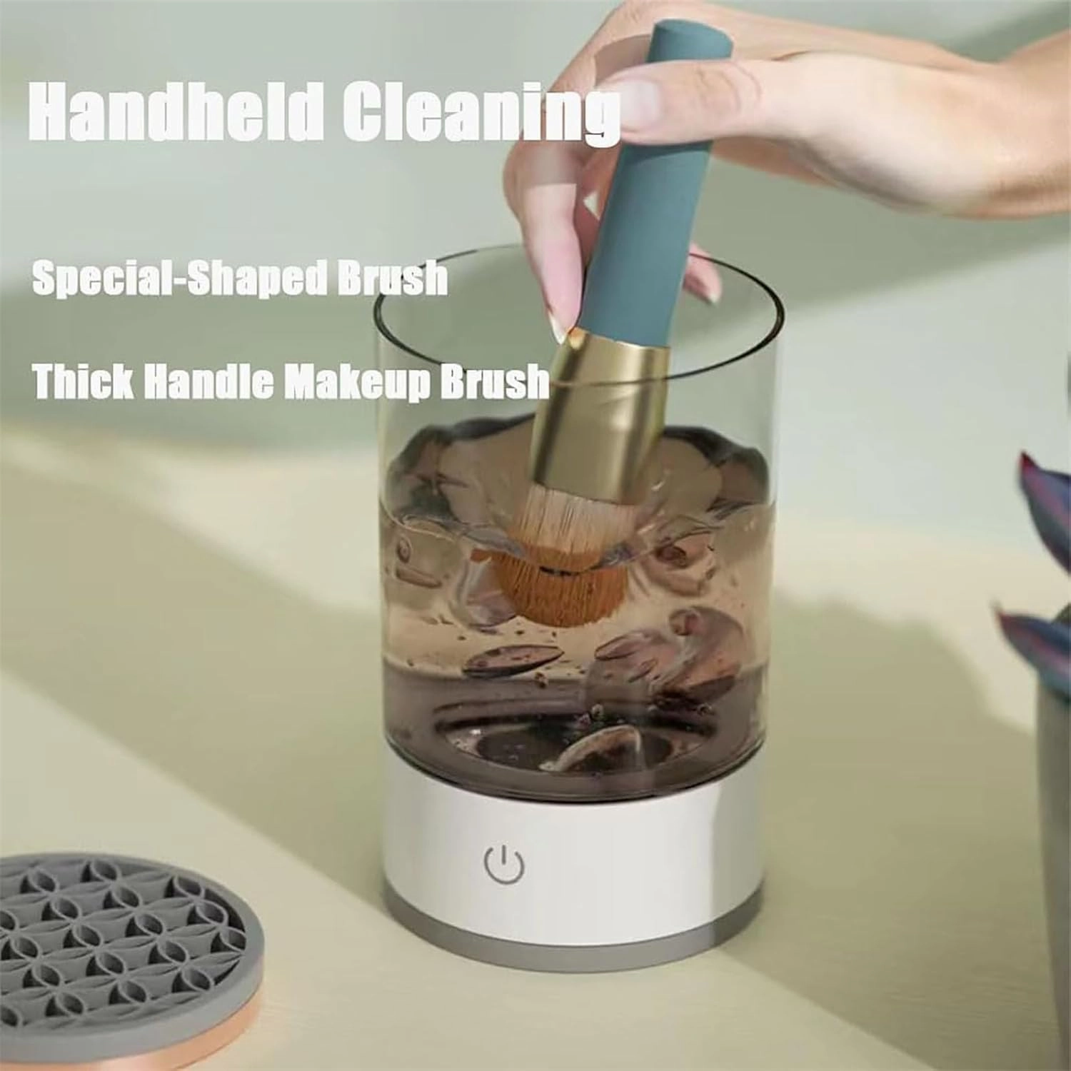 Beautyswirl - Cosmetic Brush Cleaner, The Cozy Luna Brush Cleaner, Multicolor Makeup Brush Cleaner Usb Rechargeable Automatic Deep Cosmetic Cleaning Device (Plug-in,Pink)