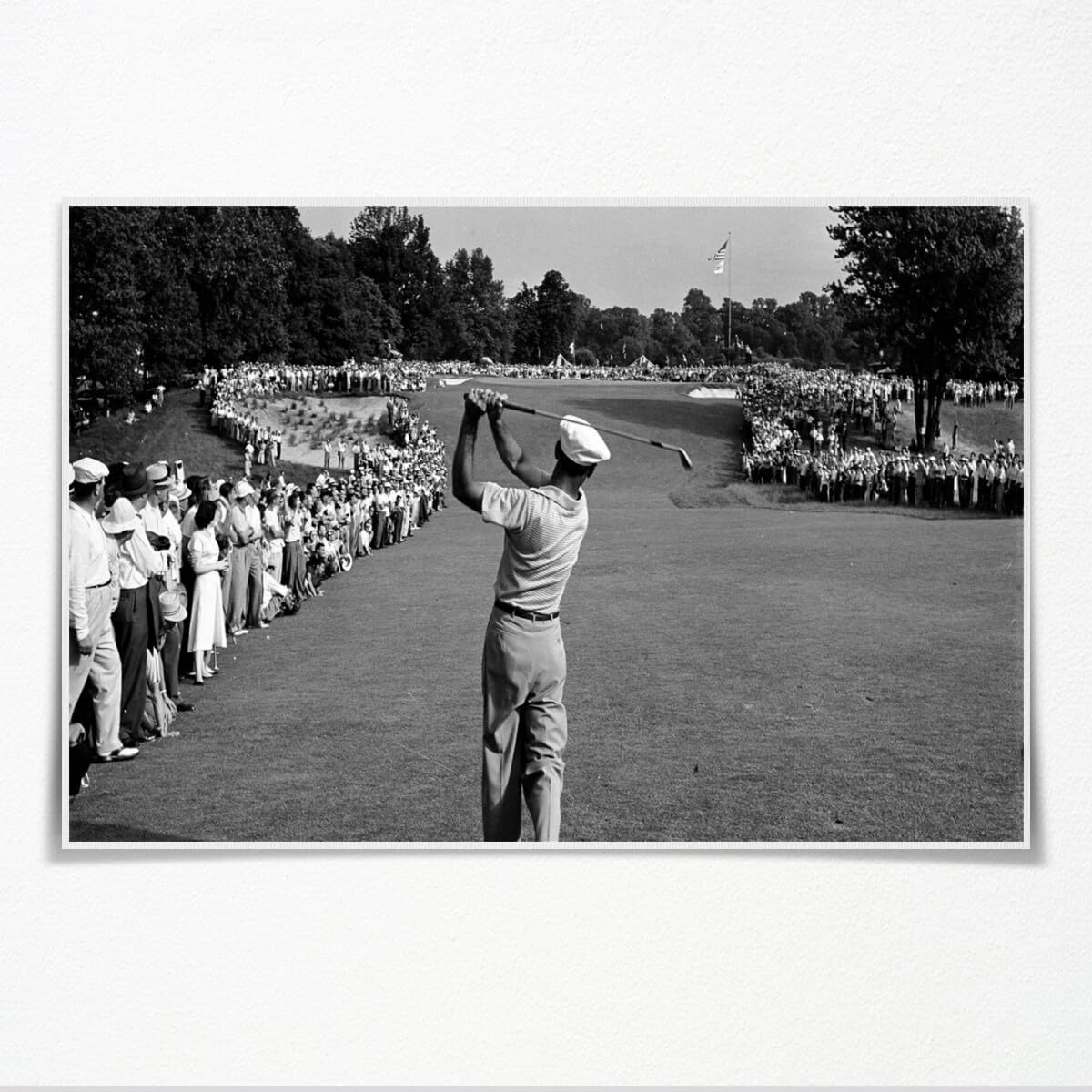 Ben Hogan 1950 Us Golf Open Black & White Retro Old Photo Poster Canvas Print Wall Art Modern Room Living Room Bathroom Kitchen Bedroom Decor Unframed36x24inch