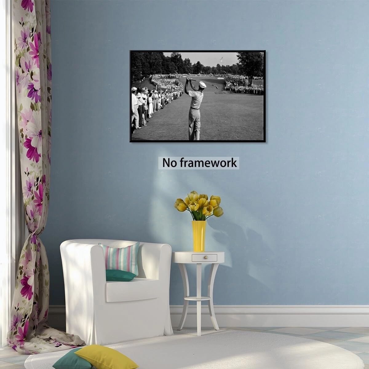 Ben Hogan 1950 Us Golf Open Black & White Retro Old Photo Poster Canvas Print Wall Art Modern Room Living Room Bathroom Kitchen Bedroom Decor Unframed36x24inch