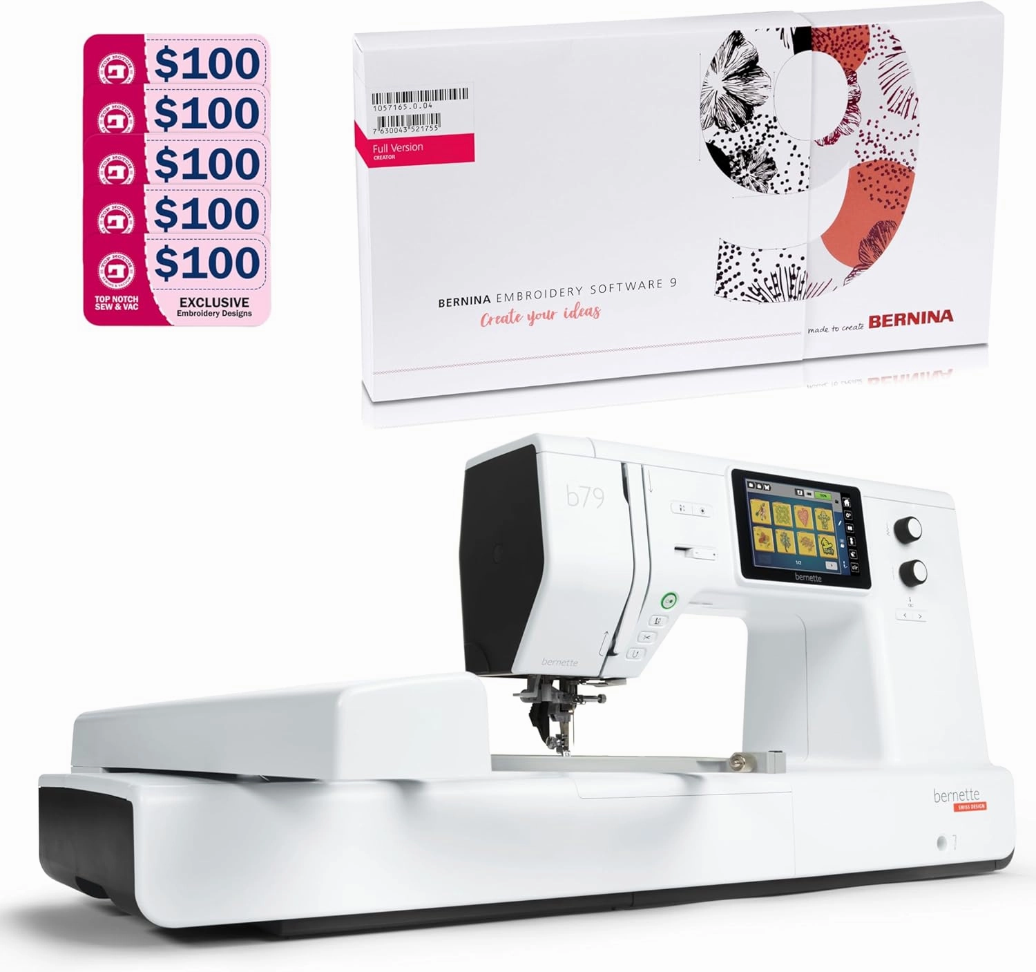 Bernette B79 Machine with Bernina Embroidery Software 9 worth $1,199 Gift! plus $500 Embroidery Design Tools