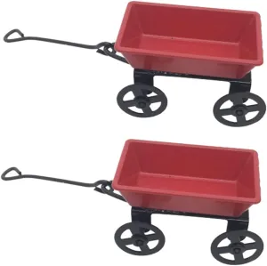 BESPORTBLE 2sets Scale Pull Cart for Dollhouse and Garden Scenes Craftsmanship for and Play 2pcs*2