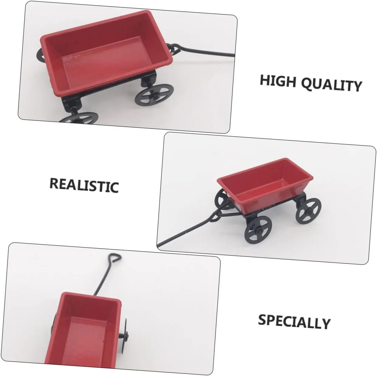 BESPORTBLE 2sets Scale Pull Cart for Dollhouse and Garden Scenes Craftsmanship for and Play 2pcs*2