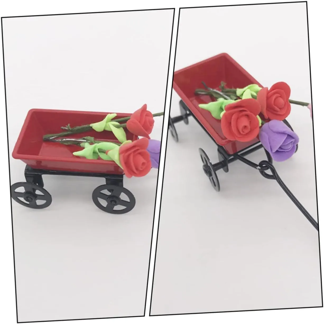 BESPORTBLE 2sets Scale Pull Cart for Dollhouse and Garden Scenes Craftsmanship for and Play 2pcs*2