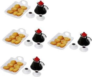 BESPORTBLE 3 Sets Miniature Coffee Set Wear Resistant Tiny Kitchen Accessory for Dollhouse Decor Adorable Tray and Coffee Mug Models Mini House Crafts and Decoration