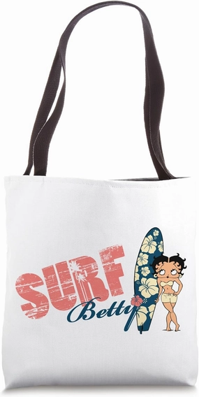Betty Boop Surf Hawaii Floral Board Tote Bag