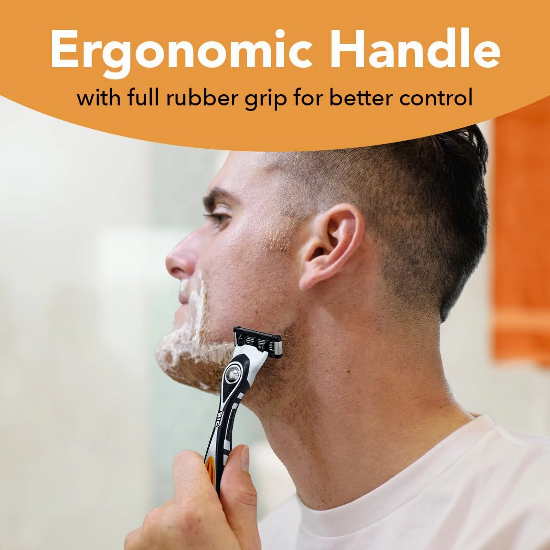 BIC Flex 5 Refillable Razors for Men, Long-Lasting 5 Blade Razors for a Smooth and Comfortable Shave, 1 Handle and 12 Cartridges, 13 Piece Shaving Kit