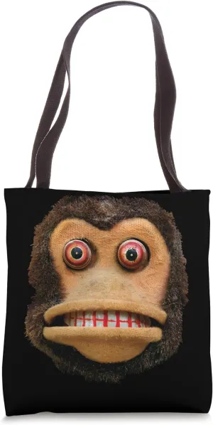 Big Buggy Eyed Monkey Face Cymbal Playing Toy Animal Tote Bag