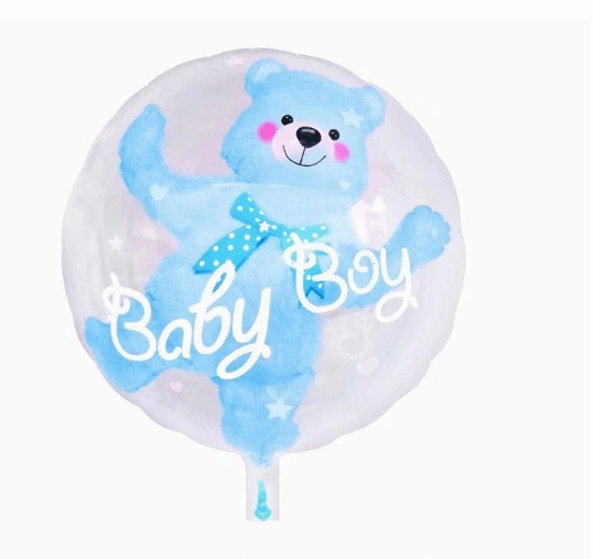 Birthday Bear transparent ball