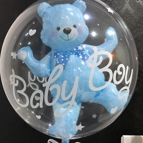 Birthday Bear transparent ball