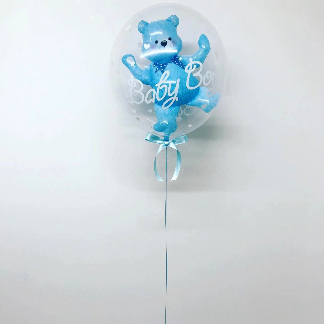 Birthday Bear transparent ball