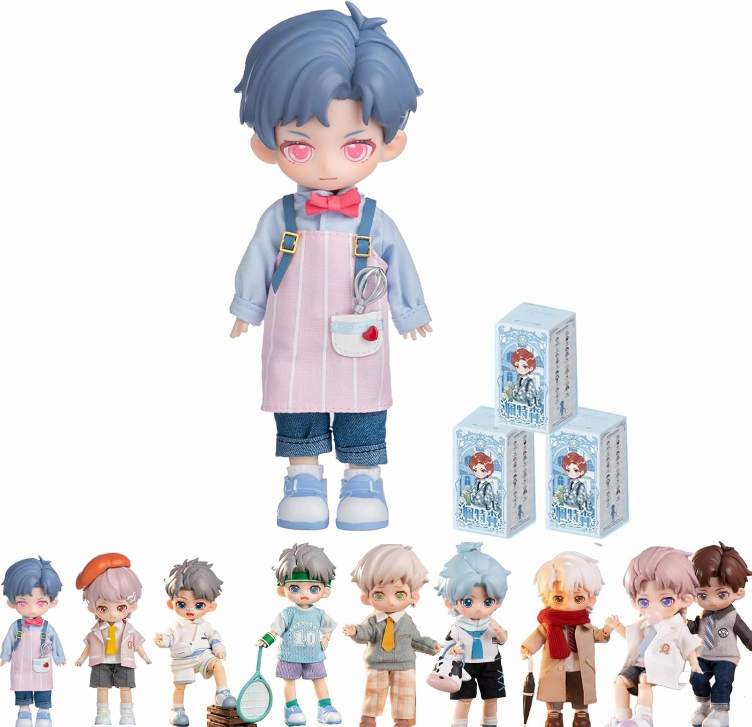 BJD Dolls Blind Box,Kawaii BJD Dolls SIMONTOYS Series-PEETSOON Male Classmate 1/12 Ball Jointed Doll Collectable Action Figure for Girls Gift Toys