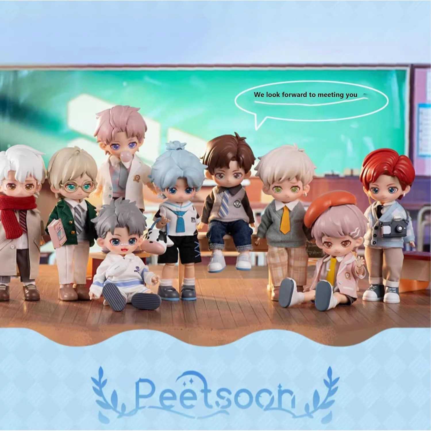 BJD Dolls Blind Box,Kawaii BJD Dolls SIMONTOYS Series-PEETSOON Male Classmate 1/12 Ball Jointed Doll Collectable Action Figure for Girls Gift Toys