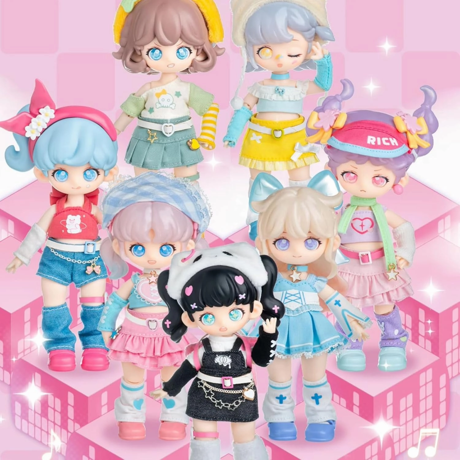 BJD Dolls Blind Box,Kawaii BJD Dolls SIMONTOYS Series-Tangna Campus Idol 1/12 Ball Jointed Doll Collectable Action Figure Posable Dress Up Doll for Girls Birthday Party Gift Toys