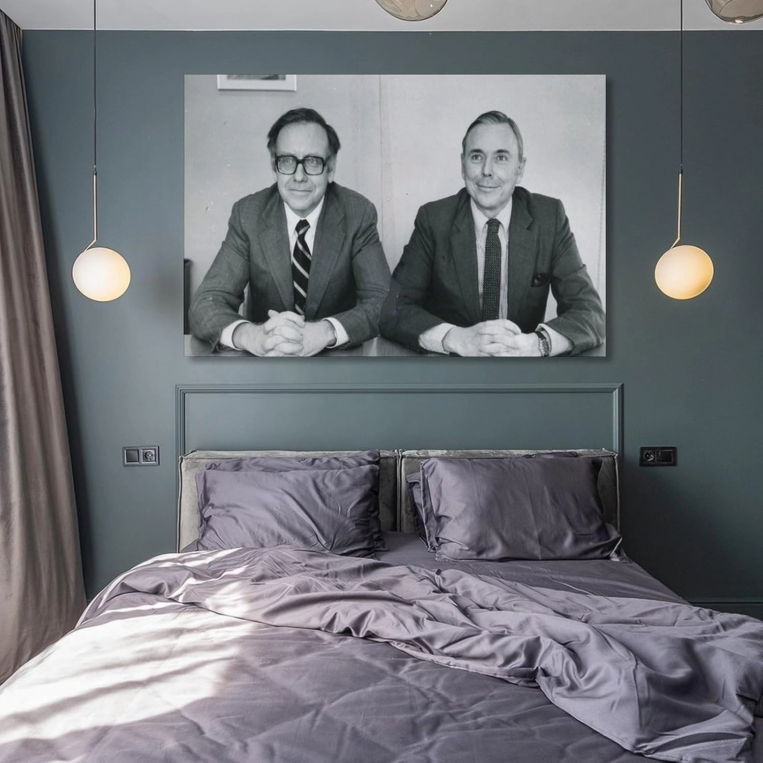 Black And White Portrait Warren Buffet And Charlie Munger Canvas Wall Art Posters For Room Aesthetic And Decor Poster For Bedroom Bathroom Living Room Office Kitchen Decor 12x18inch(30x45cm)Unframe-Po