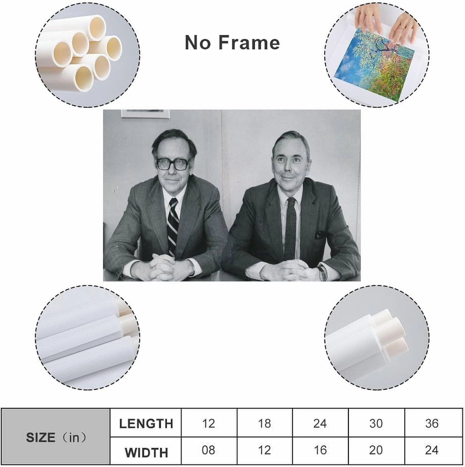 Black And White Portrait Warren Buffet And Charlie Munger Canvas Wall Art Posters For Room Aesthetic And Decor Poster For Bedroom Bathroom Living Room Office Kitchen Decor 12x18inch(30x45cm)Unframe-Po