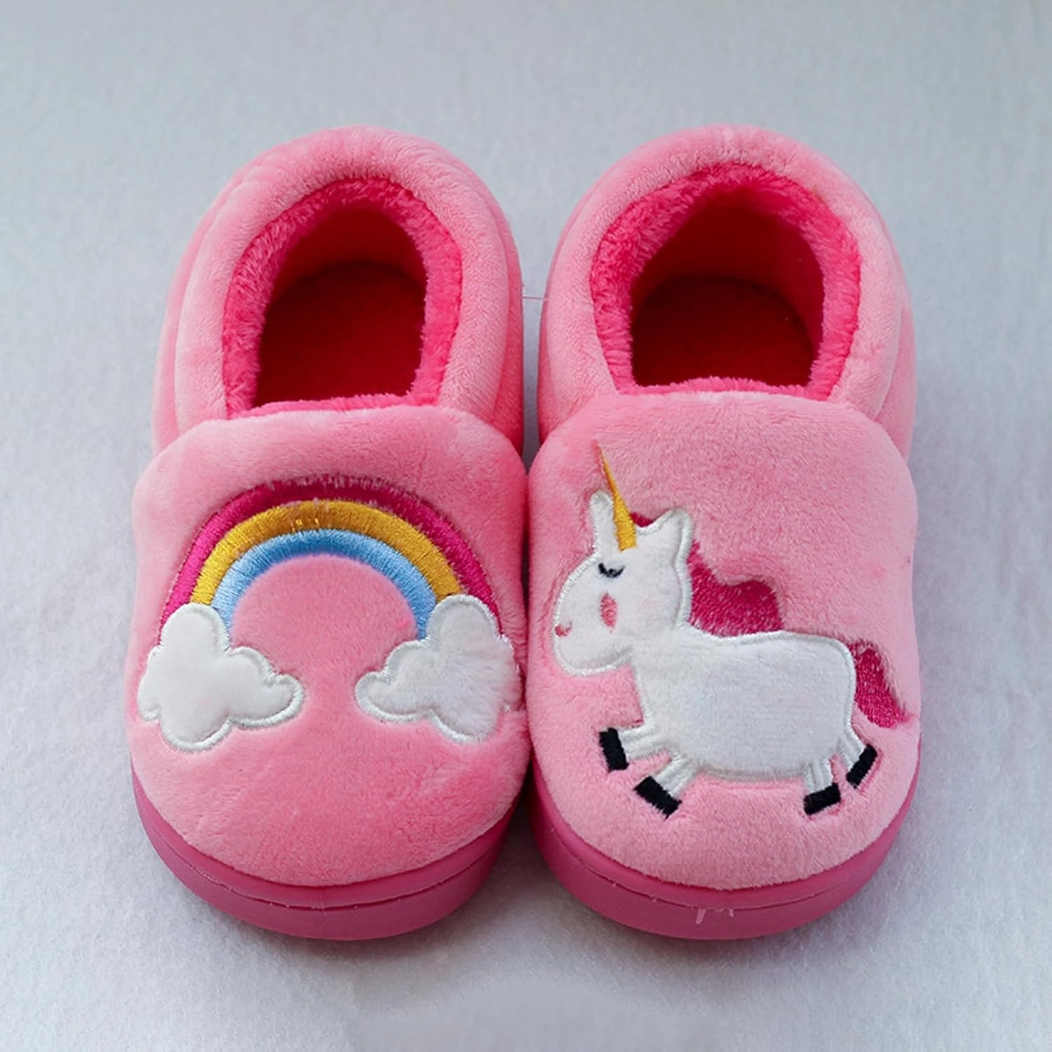 BMINFEE Garden Shoes Girls Cute Slippers Cartoon Memory Cotton Children's Plush Warm Winter Home shoes Boys Unisex Slides